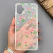 قاب گوشی Galaxy A07 سامسونگ شفاف پشت طلقی شیشه‌ای دور ژله ای طرح گل لاله