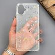 قاب گوشی Galaxy A07 سامسونگ شفاف پشت طلقی شیشه‌ای دور ژله ای طرح گل