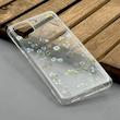قاب گوشی Galaxy A12 - M12 سامسونگ شفاف پشت طلقی شیشه‌ای دور ژله ای طرح گل کد E1-1002470