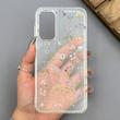 قاب گوشی Galaxy A15 سامسونگ شفاف پشت طلقی شیشه‌ای دور ژله ای طرح گل 
