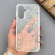 قاب گوشی Galaxy A16 سامسونگ شفاف پشت طلقی شیشه‌ای دور ژله ای طرح گل