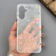 قاب گوشی Galaxy A26 سامسونگ شفاف پشت طلقی شیشه‌ای دور ژله ای طرح گل