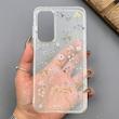 قاب گوشی Galaxy A35 سامسونگ شفاف پشت طلقی شیشه‌ای دور ژله ای طرح گل لاله