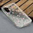 قاب گوشی Galaxy A36 سامسونگ شفاف پشت طلقی شیشه‌ای دور ژله ای طرح گل صورتی کد E1-1002539