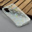 قاب گوشی Galaxy A37 سامسونگ شفاف پشت طلقی شیشه‌ای دور ژله ای طرح گل آبی کد 1002545