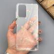 قاب گوشی Galaxy A52 4G - A52 5G - A52S سامسونگ شفاف پشت طلقی شیشه‌ای دور ژله ای طرح گل لاله
