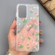 قاب گوشی Galaxy A52 4G - A52 5G - A52S سامسونگ شفاف پشت طلقی شیشه‌ای دور ژله ای طرح گل لاله