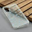 قاب گوشی Galaxy A56 سامسونگ شفاف پشت طلقی شیشه‌ای دور ژله ای طرح گل آبی کد E1-1002581