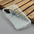 قاب گوشی Galaxy A57 سامسونگ شفاف پشت طلقی شیشه‌ای دور ژله ای طرح گل آبی کد 1002591