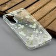 قاب گوشی Galaxy S25 FE سامسونگ شفاف پشت طلقی شیشه‌ای دور ژله ای طرح گل سفید کد 1002596