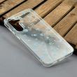 قاب گوشی Galaxy S25 FE سامسونگ شفاف پشت طلقی شیشه‌ای دور ژله ای طرح گل آبی کد 1002603