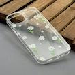 قاب گوشی iPhone 13 - iPhone 14 آیفون شفاف پشت طلقی شیشه‌ای دور ژله ای طرح گل بابونه کد 1002605