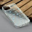 قاب گوشی iPhone 13 - iPhone 14 آیفون شفاف پشت طلقی شیشه‌ای دور ژله ای طرح گل آبی کد 1002606