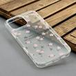 قاب گوشی iPhone 16 Pro Max آیفون شفاف پشت طلقی شیشه‌ای دور ژله ای طرح گل صورتی کد 1002614