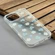 قاب گوشی iPhone 16 Pro Max آیفون شفاف پشت طلقی شیشه‌ای دور ژله ای طرح گل آبی کد 1002615