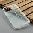 قاب گوشی iPhone 16 Pro Max آیفون شفاف پشت طلقی شیشه‌ای دور ژله ای طرح گل آبی کد 1002618