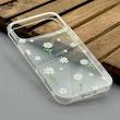 قاب گوشی iPhone 17 Pro Max آیفون شفاف پشت طلقی شیشه‌ای دور ژله ای طرح گل بابونه کد 1002626