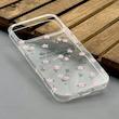 قاب گوشی iPhone 17 Pro Max آیفون شفاف پشت طلقی شیشه‌ای دور ژله ای طرح گل صورتی کد 1002631