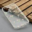 قاب گوشی iPhone 17 آیفون شفاف پشت طلقی شیشه‌ای دور ژله ای طرح گل لاله کد 1002633