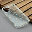 قاب گوشی iPhone 17 آیفون شفاف پشت طلقی شیشه‌ای دور ژله ای طرح گل آبی کد 1002638