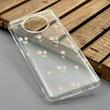 قاب گوشی Poco X3 - Poco X3 Pro شیائومی شفاف پشت طلقی شیشه‌ای دور ژله ای طرح گل لاله کد 1002647