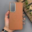 قاب گوشی Galaxy A55 سامسونگ لدر دیزاین پولو Leather Design Polo عسلی