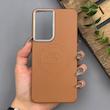 قاب گوشی Galaxy S21 FE سامسونگ لدر دیزاین پولو Leather Design Polo عسلی
