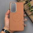 قاب گوشی Galaxy S24 FE سامسونگ لدر دیزاین پولو Leather Design Polo عسلی