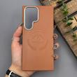 قاب گوشی Galaxy S22 Ultra سامسونگ لدر دیزاین پولو Leather Design Polo عسلی