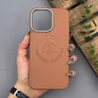 قاب گوشی iPhone 15 Pro Max آیفون لدر دیزاین پولو Leather Design Polo عسلی