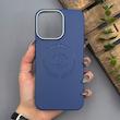 قاب گوشی iPhone 15 Pro Max آیفون لدر دیزاین پولو Leather Design Polo سرمه ای