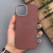 قاب گوشی iPhone 15 آیفون لدر دیزاین پولو Leather Design Polo زرشکی