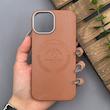 قاب گوشی iPhone 15 آیفون لدر دیزاین پولو Leather Design Polo عسلی