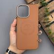 قاب گوشی iPhone 16 Pro Max آیفون لدر دیزاین پولو Leather Design Polo عسلی 