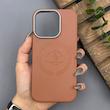 قاب گوشی iPhone 16 Pro آیفون لدر دیزاین پولو Leather Design Polo عسلی