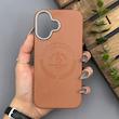 قاب گوشی iPhone 16 آیفون لدر دیزاین پولو Leather Design Polo عسلی