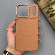 قاب گوشی iPhone 17 Pro Max آیفون لدر دیزاین پولو Leather Design Polo عسلی 