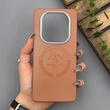 قاب گوشی Redmi Note 14 Pro 4G شیائومی لدر دیزاین پولو Leather Design Polo عسلی