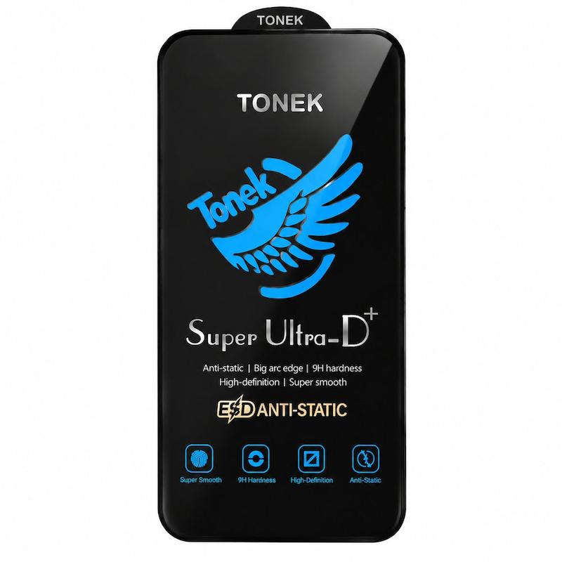 گلس گوشی iPhone 13 - 14 - 13 Pro - 16E آیفون شیشه ای TONEK Super Ultra-D سری ESD ANTI STATIC اورجینال کد 181388