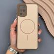 قاب گوشی Galaxy A12 - M12 سامسونگ PVD CASE مات دور سیلیکونی طرح مگ‌سیف محافظ لنزدار قهوه ای