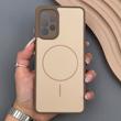 قاب گوشی Galaxy A32 4G سامسونگ PVD CASE مات دور سیلیکونی طرح مگ‌سیف محافظ لنزدار قهوه ای