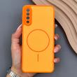 قاب گوشی Galaxy A30S - A50S - A50 سامسونگ PVD CASE مات دور سیلیکونی طرح مگ‌سیف محافظ لنزدار نارنجی