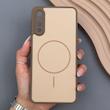 قاب گوشی Galaxy A30S - A50S - A50 سامسونگ PVD CASE مات دور سیلیکونی طرح مگ‌سیف محافظ لنزدار قهوه ای
