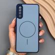 قاب گوشی Galaxy A30S - A50S - A50 سامسونگ PVD CASE مات دور سیلیکونی طرح مگ‌سیف محافظ لنزدار سرمه ای