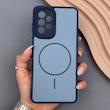 قاب گوشی Galaxy A52 4G - A52 5G - A52S سامسونگ PVD CASE مات دور سیلیکونی طرح مگ‌سیف محافظ لنزدار سرمه ای