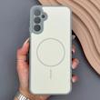 قاب گوشی Galaxy A14 سامسونگ PVD CASE مات دور سیلیکونی طرح مگ‌سیف محافظ لنزدار خاکستری