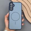 قاب گوشی Galaxy A14 سامسونگ PVD CASE مات دور سیلیکونی طرح مگ‌سیف محافظ لنزدار سرمه ای