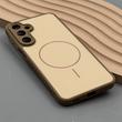 قاب گوشی Galaxy A16 سامسونگ PVD CASE مات دور سیلیکونی طرح مگ‌سیف محافظ لنزدار قهوه ای کد 1003139