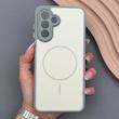 قاب گوشی Galaxy A17 سامسونگ PVD CASE مات دور سیلیکونی طرح مگ‌سیف محافظ لنزدار خاکستری