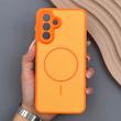 قاب گوشی Galaxy A17 سامسونگ PVD CASE مات دور سیلیکونی طرح مگ‌سیف محافظ لنزدار نارنجی